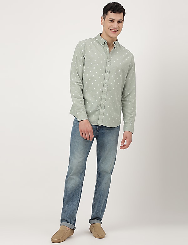 Pure Cotton Button-down Collar Shirt