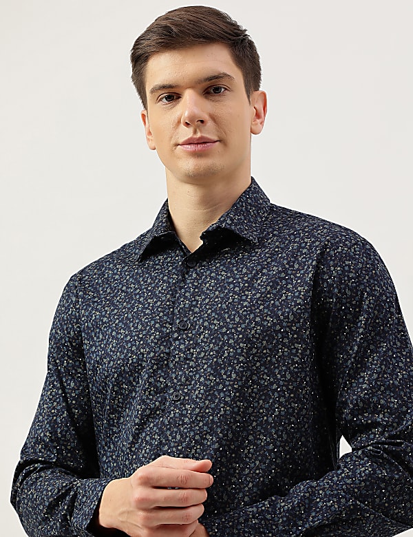 Cotton Rich Printed Long Sleeves Shirt