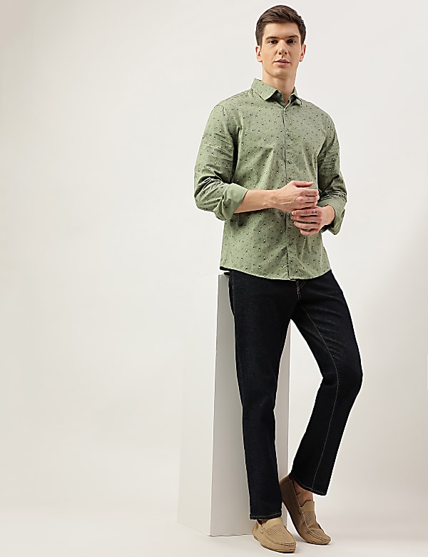 Cotton Rich Floral Printed Long Sleeves Shirt