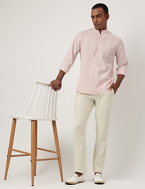 Cotton Rich Textured Long Sleeves Shirt