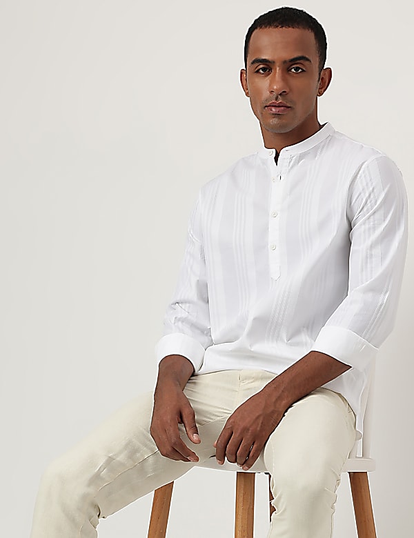 Cotton Rich Textured Long Sleeves Shirt