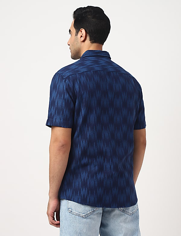 Pure Cotton Tie Dye Spread Collar Shirt