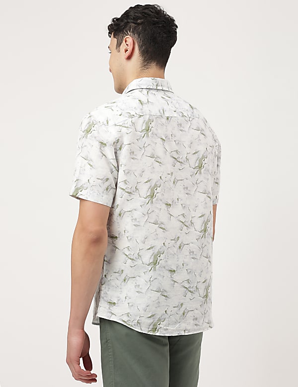 Linen Mix Tie & Dye Spread Collar Shirt
