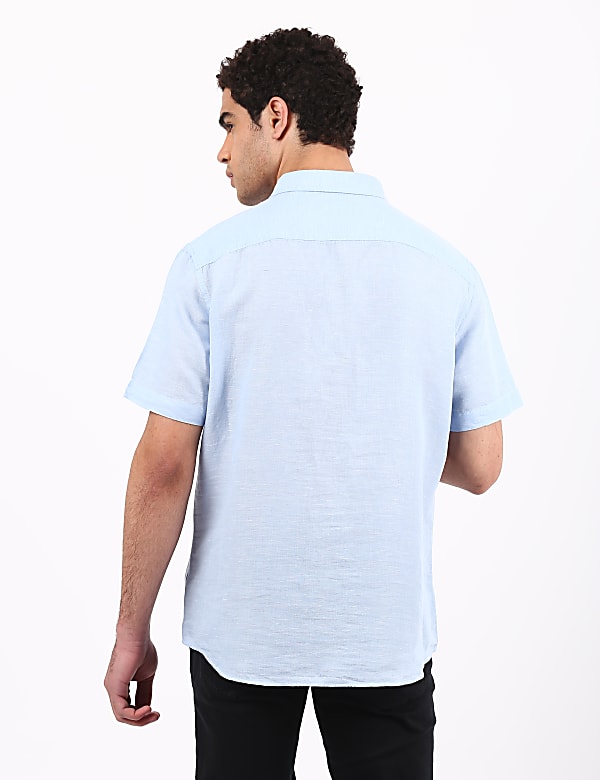 Linen Mix Classic Collar Solid Shirt