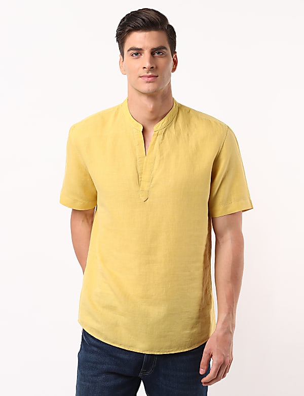 Half Placket Solid Shirt