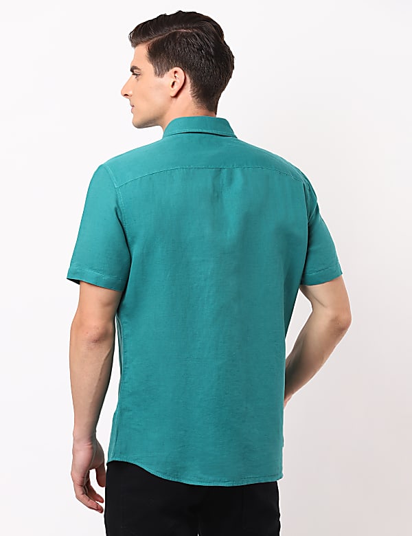 Linen Mix Classic Collar Solid Shirt