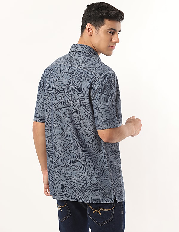 Textured Leaf Printed Shirt