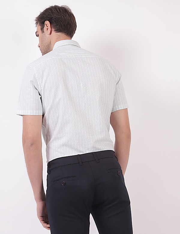 Cotton Stripes Button Down Collar Shirts