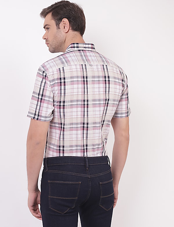 Cotton Checks Button Down Collar Shirts