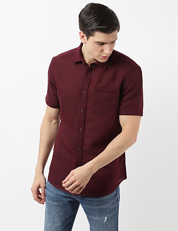 Linen Mix Solid Shirt