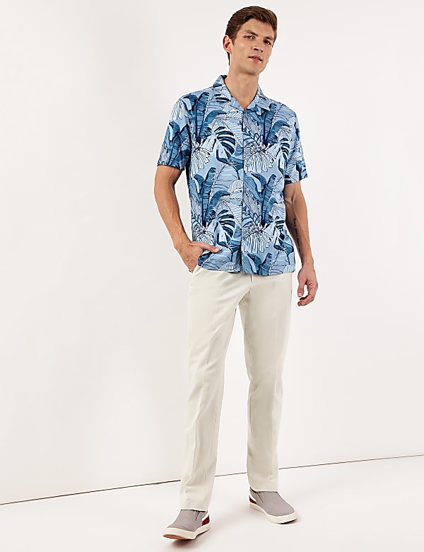 Pure Viscose Floral Spread Collar Shirt