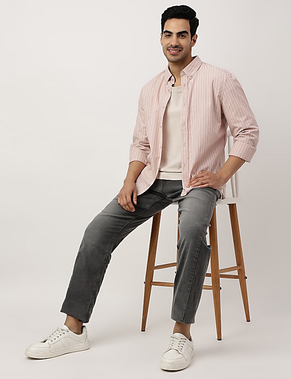 Pure Cotton Button-down Collar Shirt