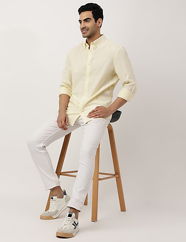 Pure Cotton Button-down Collar Shirt