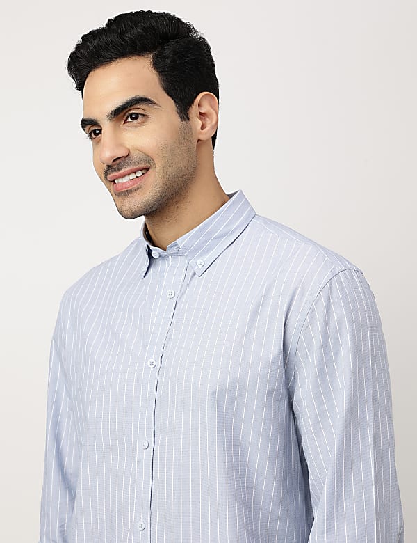 Pure Cotton Button-down Collar Shirt