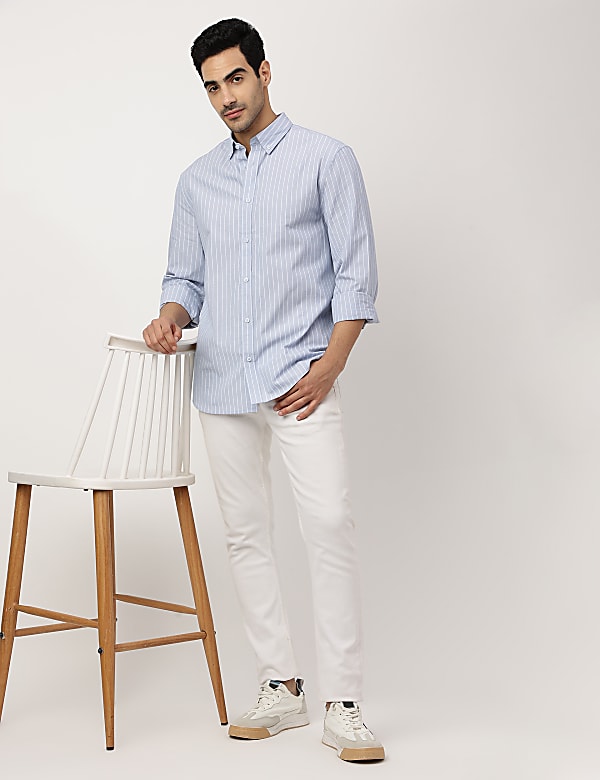 Pure Cotton Button-down Collar Shirt