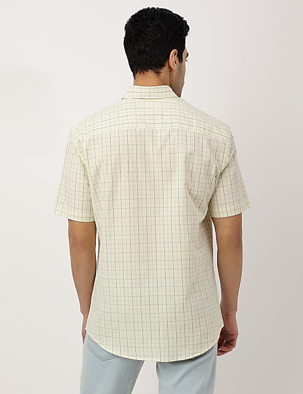 Pure Cotton Checks Button-down Collar Shirt