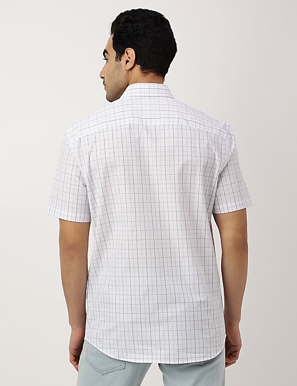 Pure Cotton Checks Button-down Collar Shirt