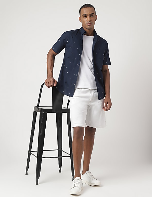 Pure Cotton Button-down Collar Shirt