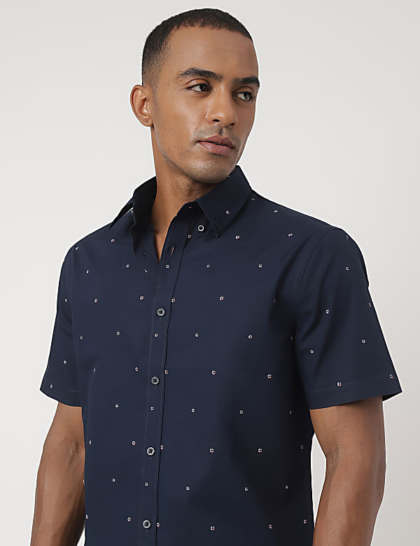 Pure Cotton Button-down Collar Shirt