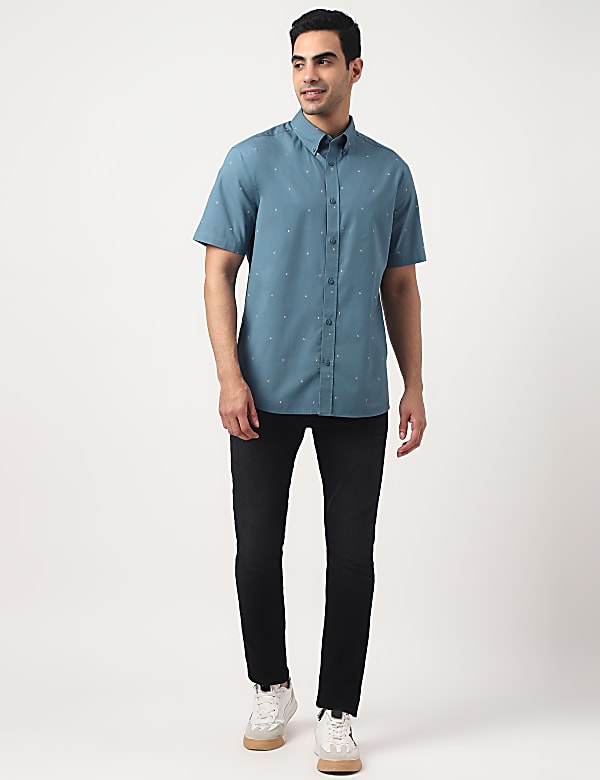 Pure Cotton Button-down Collar Shirt