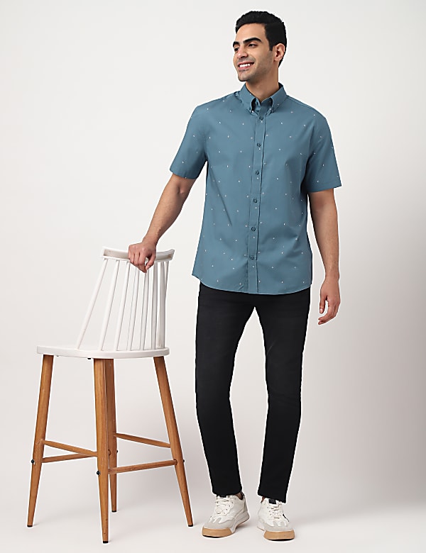Pure Cotton Button-down Collar Shirt