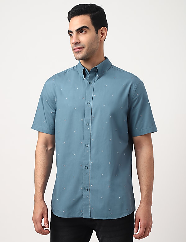 Pure Cotton Button-down Collar Shirt
