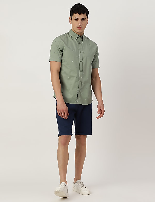 Pure Cotton Button-down Collar Shirt