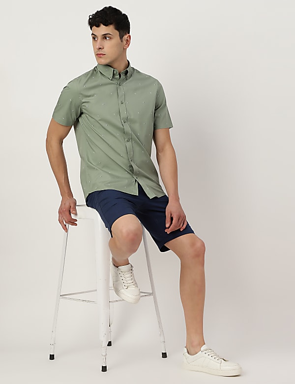 Pure Cotton Button-down Collar Shirt