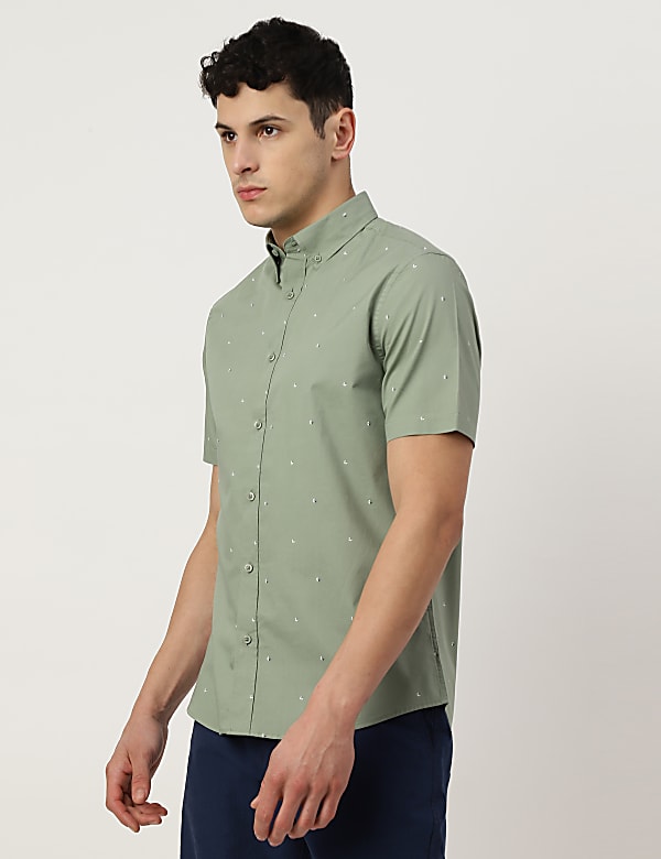 Pure Cotton Button-down Collar Shirt