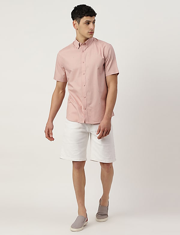 Pure Cotton Button-down Collar Shirt