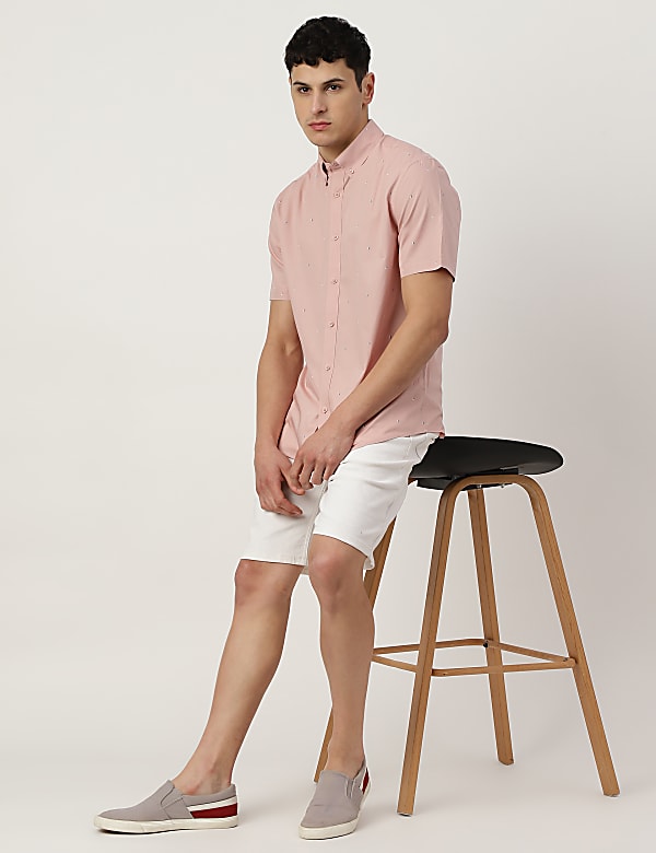 Pure Cotton Button-down Collar Shirt