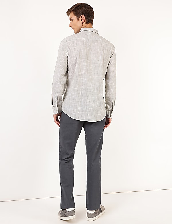 Pure Cotton Texture Regular Collar Shirt