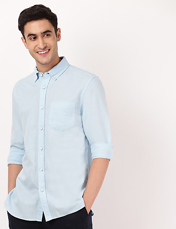 Linen Mix Solid Shirt