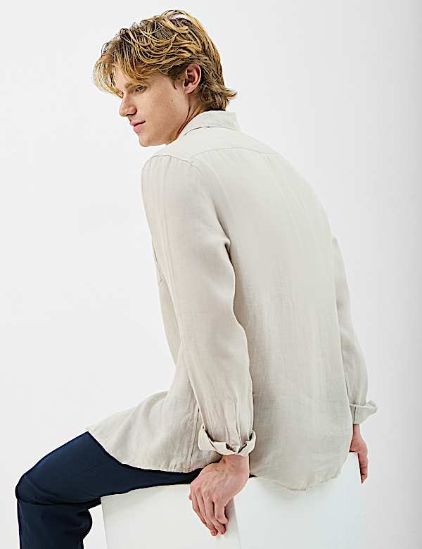Classic Collar Full Sleeve Pure Linen Shirt