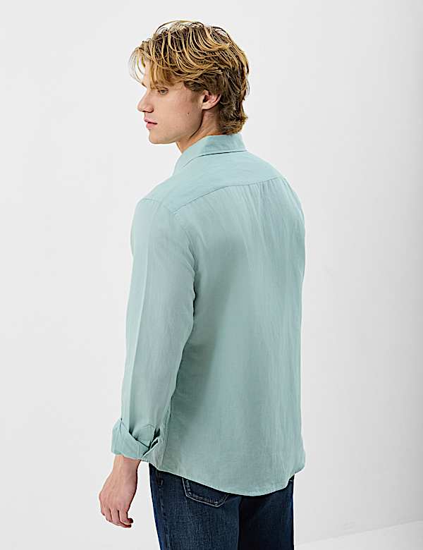 Classic Collar Linen Blend Shirt