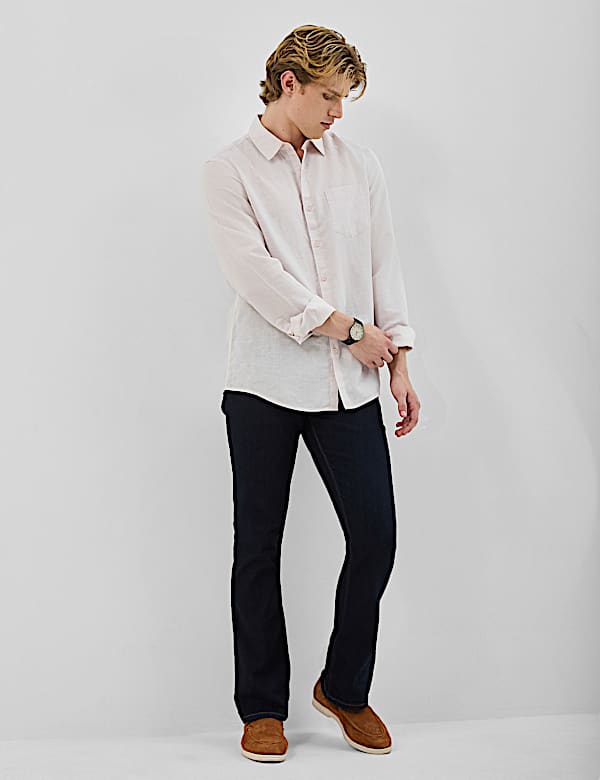 Classic Collar Linen Blend Shirt