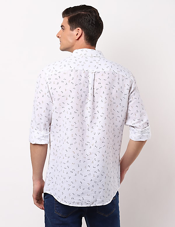 Dragonfly Printed Linen Mix Shirt