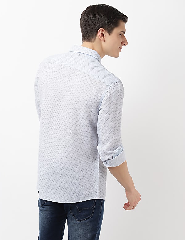 Linen Mini Floral Printed Shirt
