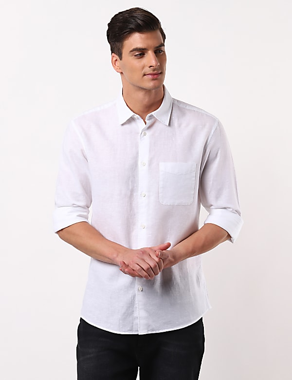 Linen Mix Solid Shirt