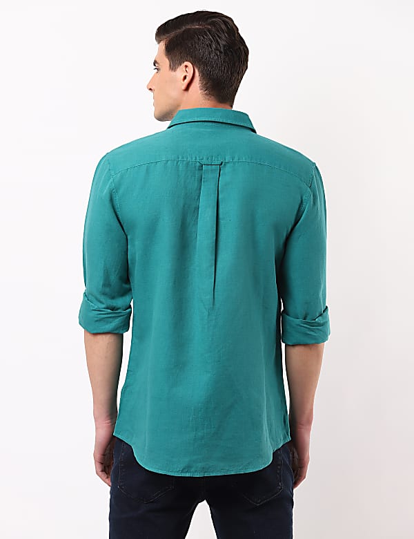 Linen Mix Classic Collar Solid Shirt