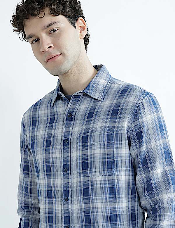 Regular Fit Pure Cotton Checked Shirt