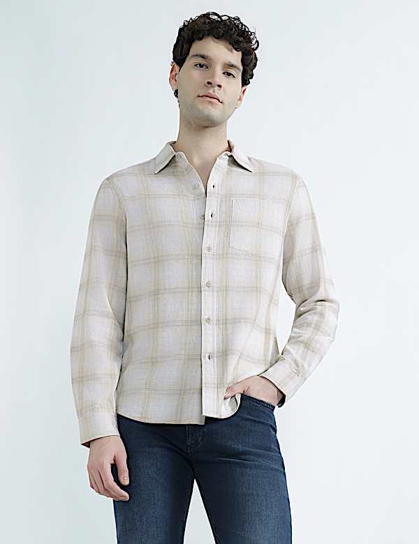 Regular Fit Pure Cotton Checked Shirt