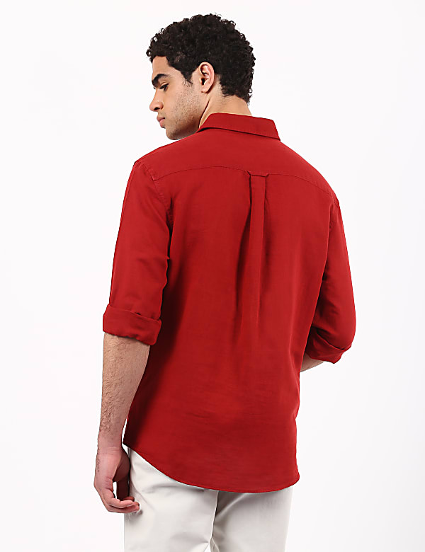 Linen Mix Classic Collar Solid Shirt