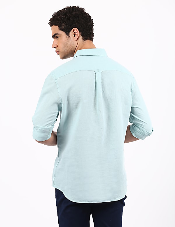 Linen Mix Classic Collar Solid Shirt