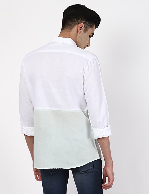 Linen Mix Classic Collar Solid Shirt