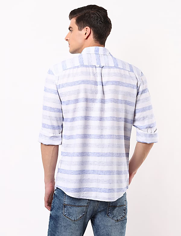 Linen Lyocell Horizontal Stripes Shirt