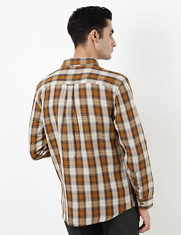 Linen Mix Check Shirt