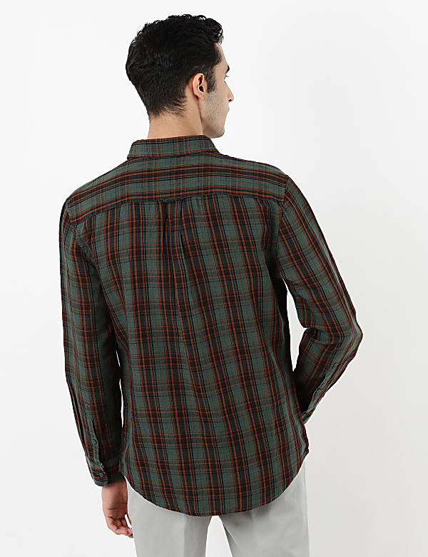 Linen Mix Check Shirt