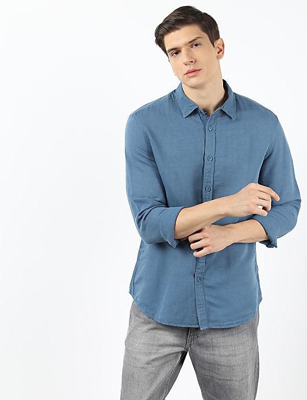Linen Mix Solid Shirt