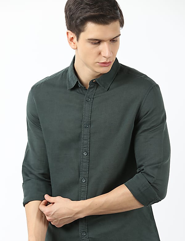 Linen Mix Solid Shirt